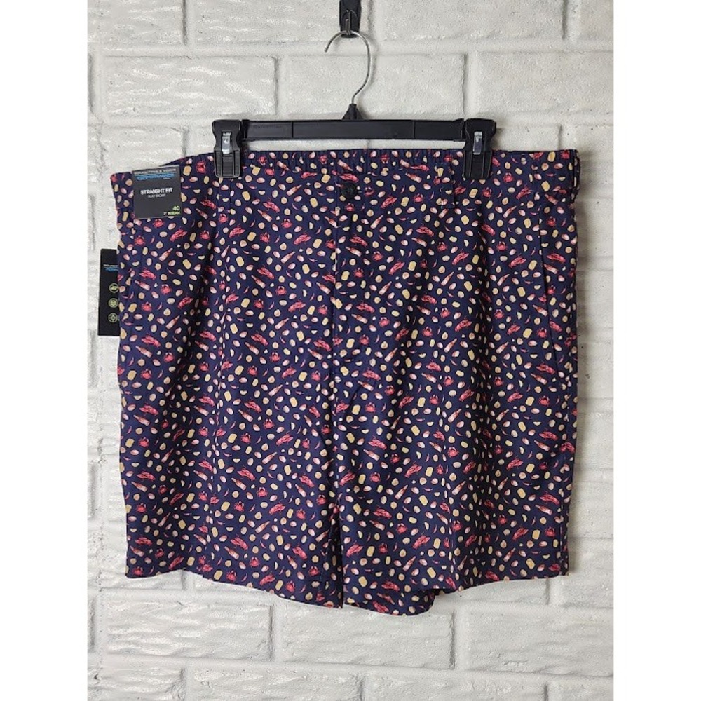 NEW Roundtree & Yorke Performance shorts Men's size 40 x 7" Lobster Crab Novelty